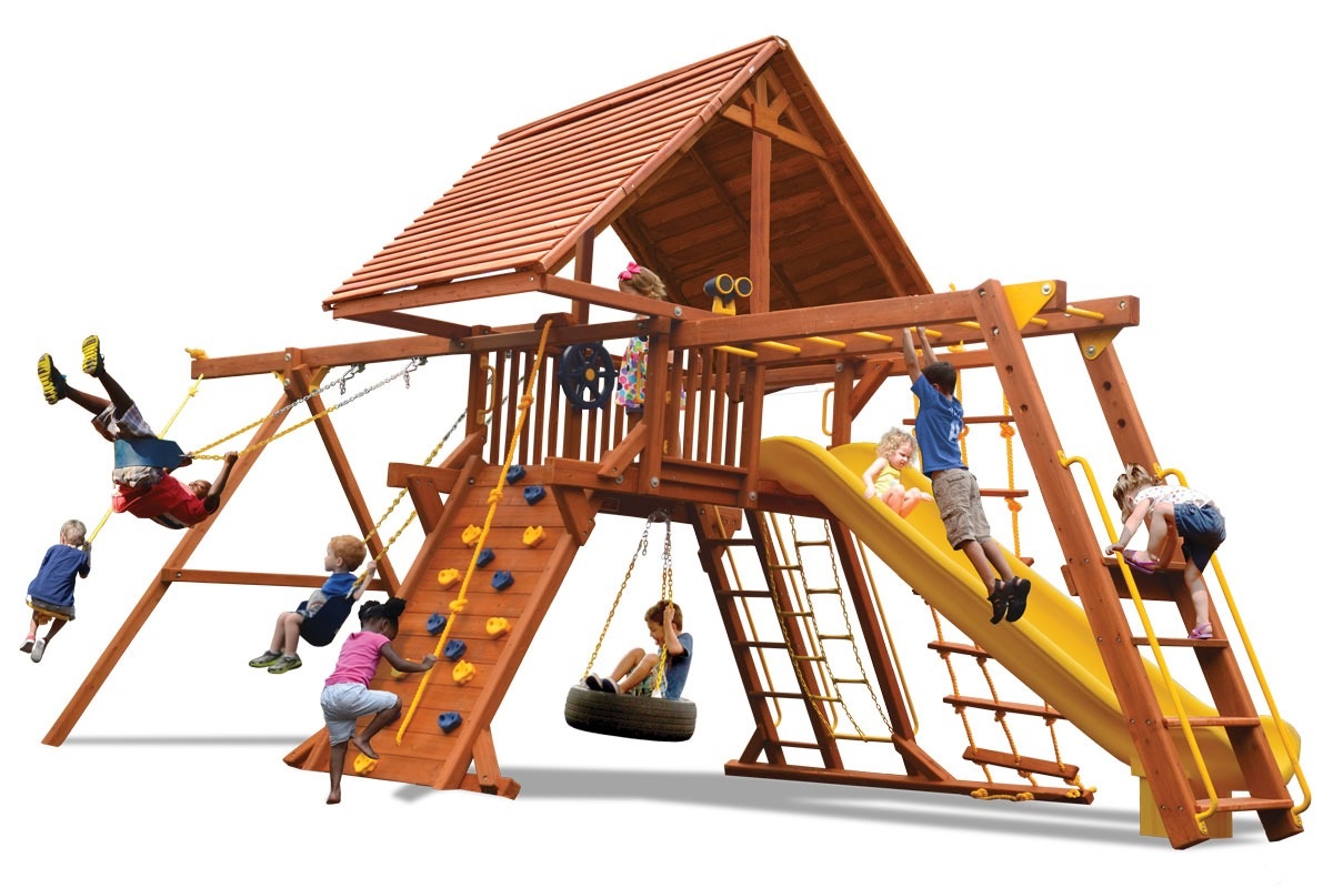 Turbo Deluxe Playcenter Combo 3 with Wood Roof